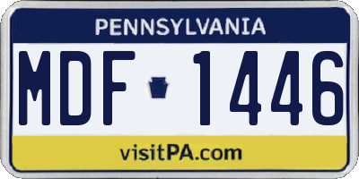 PA license plate MDF1446