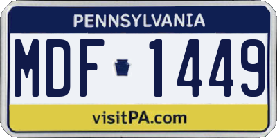 PA license plate MDF1449