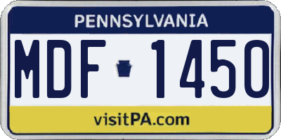 PA license plate MDF1450