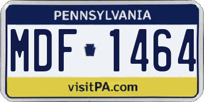 PA license plate MDF1464