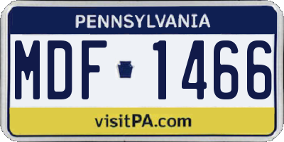 PA license plate MDF1466