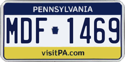 PA license plate MDF1469