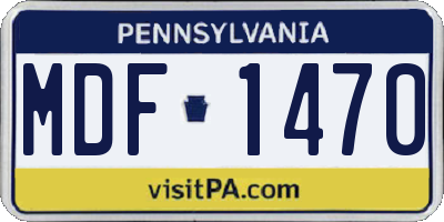 PA license plate MDF1470