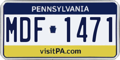 PA license plate MDF1471