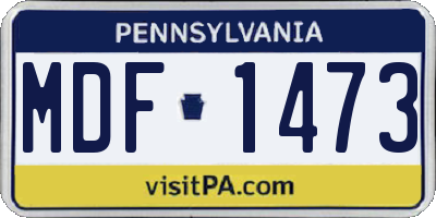 PA license plate MDF1473