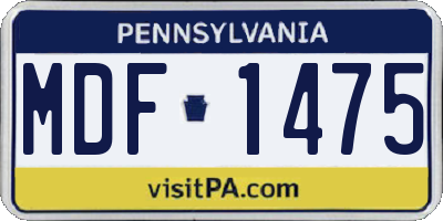 PA license plate MDF1475