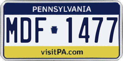 PA license plate MDF1477