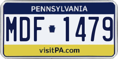 PA license plate MDF1479