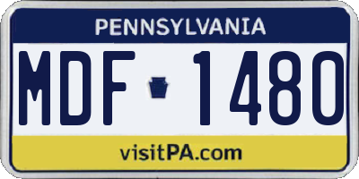 PA license plate MDF1480