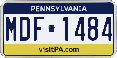 PA license plate MDF1484