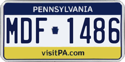 PA license plate MDF1486