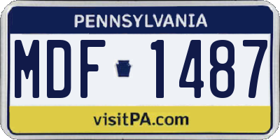 PA license plate MDF1487