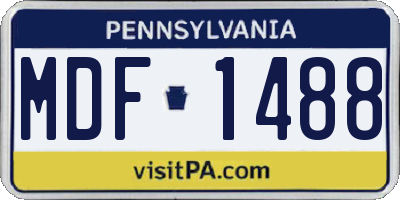 PA license plate MDF1488