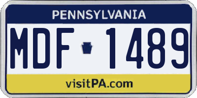 PA license plate MDF1489
