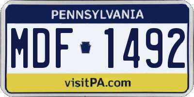PA license plate MDF1492