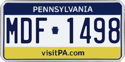PA license plate MDF1498