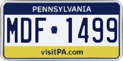 PA license plate MDF1499