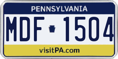 PA license plate MDF1504