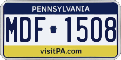 PA license plate MDF1508