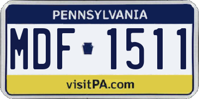 PA license plate MDF1511