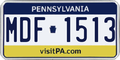 PA license plate MDF1513