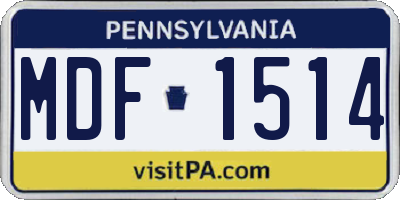 PA license plate MDF1514