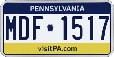 PA license plate MDF1517