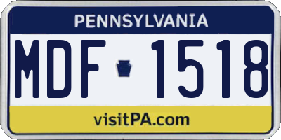 PA license plate MDF1518