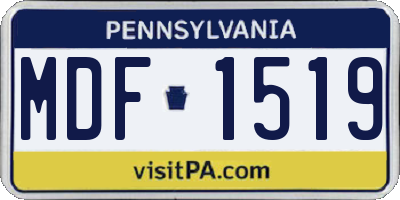 PA license plate MDF1519