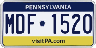 PA license plate MDF1520