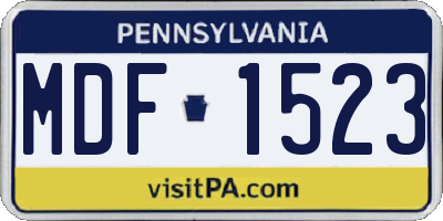 PA license plate MDF1523