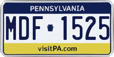 PA license plate MDF1525