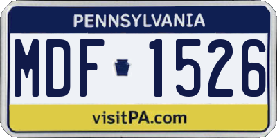 PA license plate MDF1526
