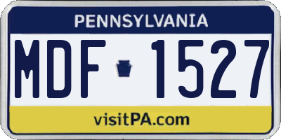 PA license plate MDF1527