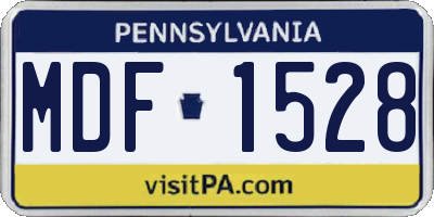 PA license plate MDF1528