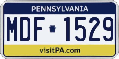 PA license plate MDF1529
