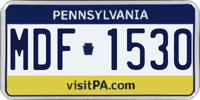 PA license plate MDF1530