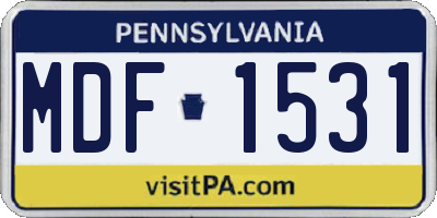PA license plate MDF1531