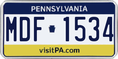 PA license plate MDF1534