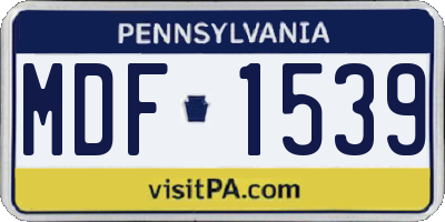 PA license plate MDF1539