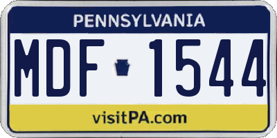 PA license plate MDF1544