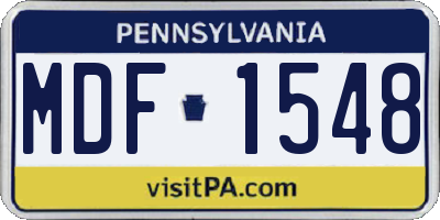 PA license plate MDF1548