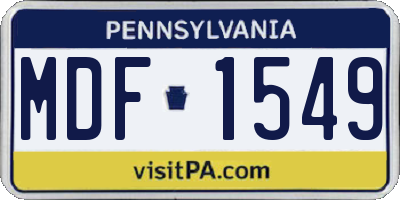 PA license plate MDF1549