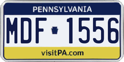 PA license plate MDF1556