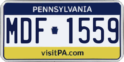 PA license plate MDF1559