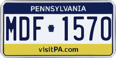 PA license plate MDF1570
