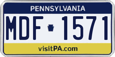 PA license plate MDF1571