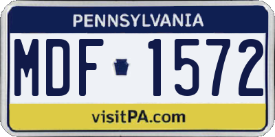 PA license plate MDF1572