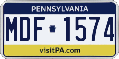 PA license plate MDF1574