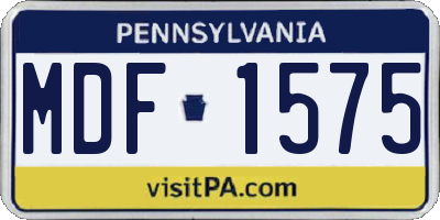 PA license plate MDF1575